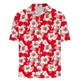 thumbnail image 3 of Chiccall Mens Plus Size Hawaiian Graphic Shirts Summer Short Sleeve Button Down Casual Tropical Beach Shirt Red, 3 of 5