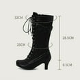 thumbnail image 5 of Shadoumai Floral Lace Victorian Knee High Boots Women Block Heel Lace Up Round Toe Vintage Witch Party Renaissance Shoes Wide Calf Boots, 5 of 9