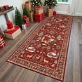 thumbnail image 1 of Christmas Decor Carpet Christmas Deer Santa Long Rug – Festive Soft & Washable Holiday Carpet Cozy Santa Christmas Trees And Snowflakes Holiday Runner Rug For Kitchens Hallways Entryways And, 1 of 8