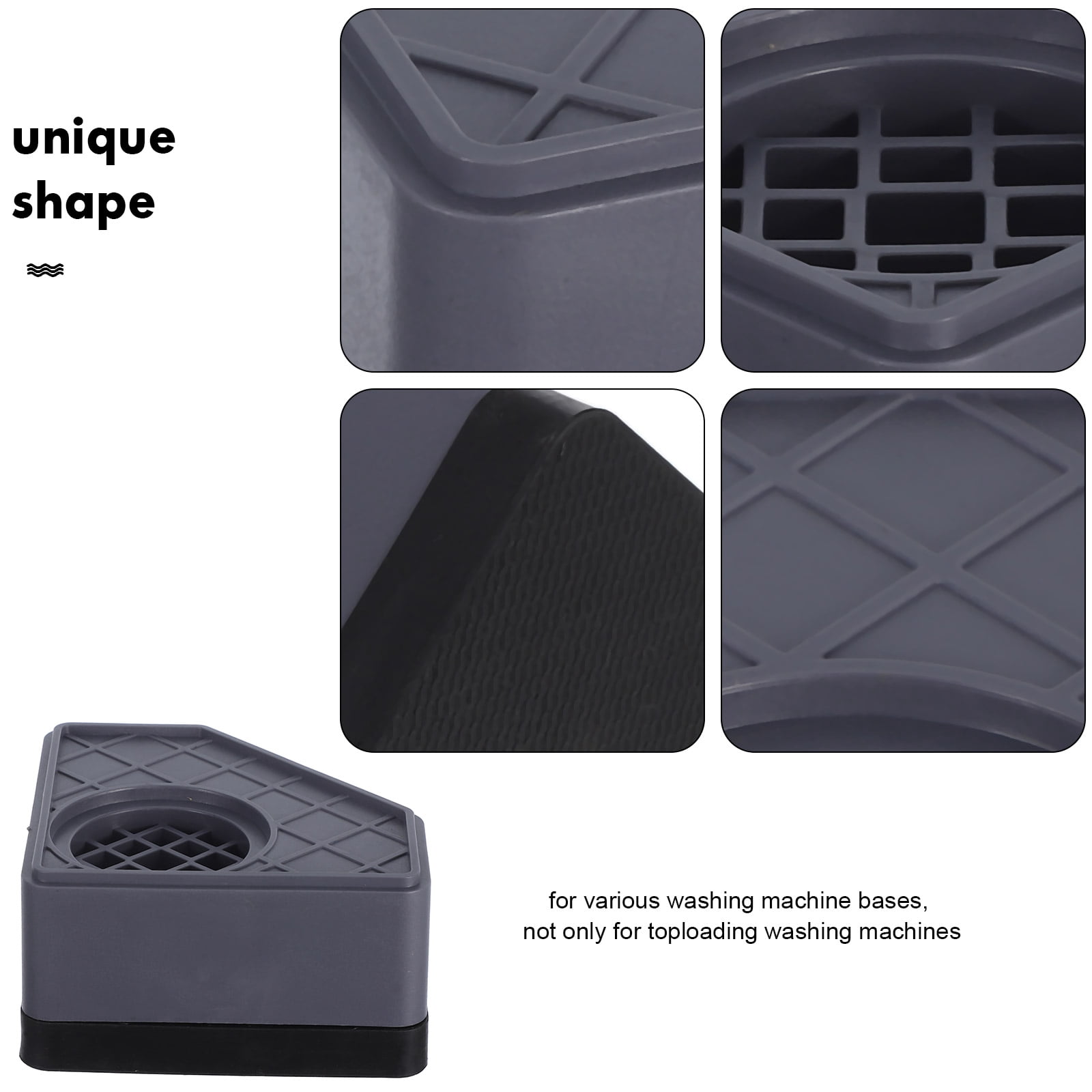 FRCOLOR 4pcs Washing Machine Shock Absorbing Pads Non Slip and Anti Vibration  Feet Pads  for Furniture and Appliances Anti Vibration Pads
