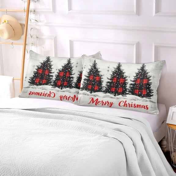 Pillow Case Plush Pillow Red Black Buffalo Plaid Printing Case standard size/King size/Queen size Bed Pillow Pillowcases