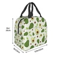 thumbnail image 4 of Lsque Green Avocado Print Insulated Lunch Bag with Thick Aluminum Foil Lunch Tote Bag with Front Pocket for Men and Women, Ideal for Work, School, Picnics, and Travel, 4 of 6
