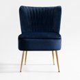 thumbnail image 6 of WestinTrends Mid Century Modern Tufted Velvet Loveseat Sofa and 22" Accent Chair 3-Piece Set, Navy Blue, 6 of 12