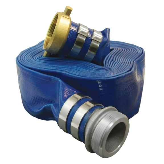Apache 98138065 3 In Diameter 50 Ft 55 psi PVC Lay Flat Hose, Blue (1 pack)
