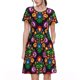 thumbnail image 1 of Disketp Traditional Floral Polish para Vestido de Manga Corta para Mujeres, Vestidos de Verano para Mujeres, Casual y Holgado para la Playa, 1 of 6