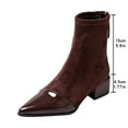 thumbnail image 4 of Dasayo Dress Women Boots Pointed Toe Ankle Brown Low Heel Elegant Block Heel Boots Shoes for Women 37, 4 of 8
