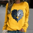 thumbnail image 2 of Luxalzxs Valentine Shirts for Women Casual Horse Heart-Shaped Print Raglan Long Sleeve Blouse Tops Sweatshirt Valentines Day Outfit, 2 of 4