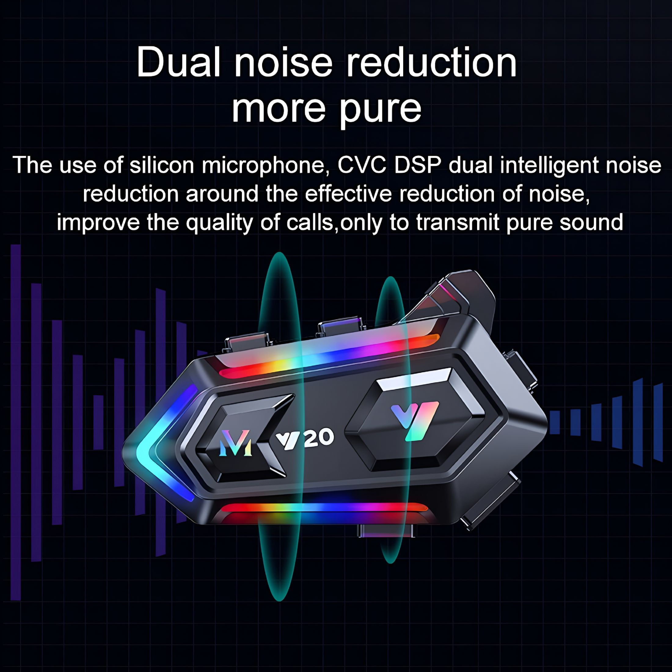 GJX 2026 New Motorcycle Bluetooth Intercom for Headset Helmet with Mic Helmet Accessories Bluetooth Speaker for Motorcycle,Scooter,Atv,Bike