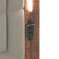 thumbnail image 6 of King Size Bed Frame with Dark Gray Linen Upholstered Headboard,King Bed Frame with Charging Station and LED Lights,Bed Frame with Wooden Slats,No Box Spring Needed, 6 of 9