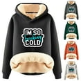 thumbnail image 5 of Yes,I'm Still Freezing-Me 24:7 Sherpa Lined Hoodies for Womens Funny Letter Tops Winter Warm Fleece Sweatshirt,Thick Winter Hoodies for Women, 5 of 5