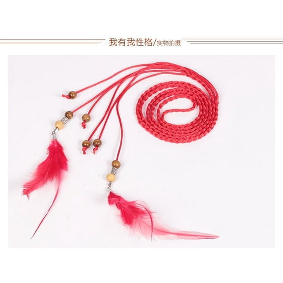 KuKuZhu Fashion Women Solid Color Braided Tassel Belt Boho Girls Thin Waist Rope Knit Belts for Dress Waistbands Women Accessories