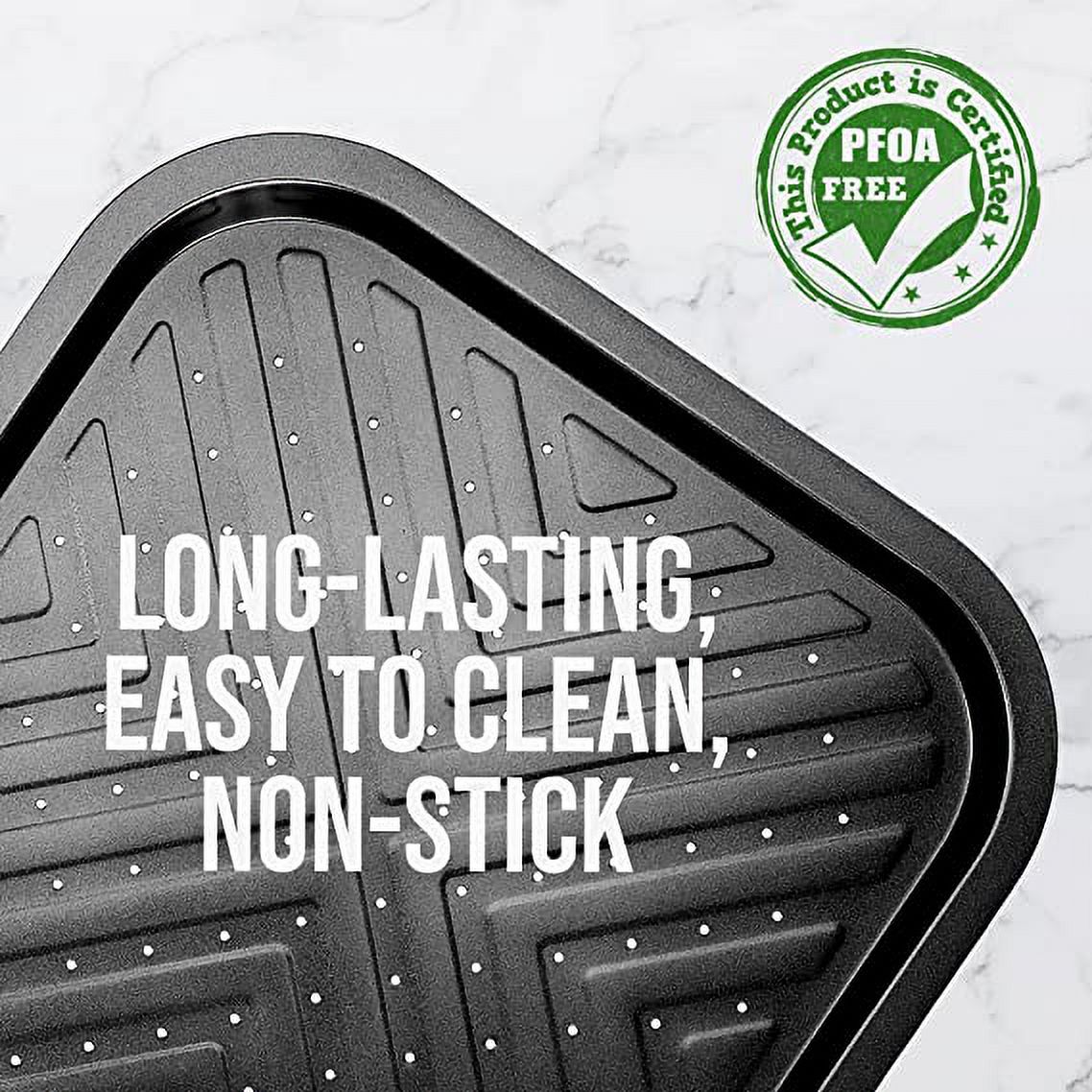 NutriChef Non-Stick Oven Crisper Pan, Deluxe Carbon Steel Bake Pan, Quality Metal Bakeware (Black)