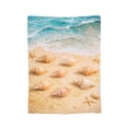 thumbnail image 2 of Coastal Seashell Beach Blanket Summer Ocean Throw Beach House Decor Starfish Sand Art Soft Cozy Fleece Gift for Adults 50x40, 2 of 6