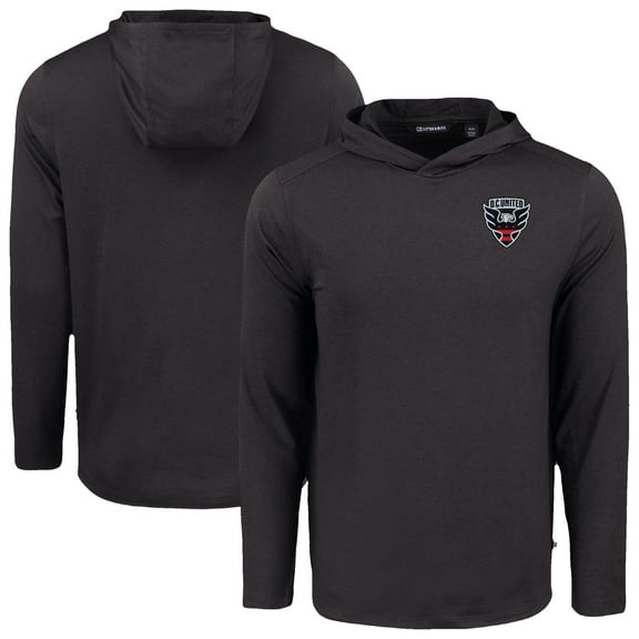 Men's Cutter & Buck Black D.C. United Coastline Epic Comfort Eco Recycled Long Sleeve Hoodie T-Shirt