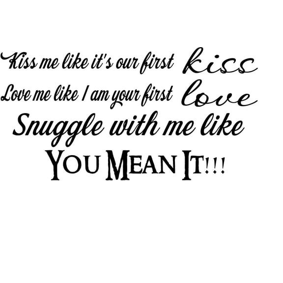 Snuggle Like You Mean It, Inspirational Romantic Love Vinyl Wall Decal by Scripture Wall Art, 11"x22" Black