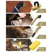 Complete 9 Piece Horse Grooming Kit with Tote Bag, Horse Brush Set for Effective Grooming and Bathing, Professional Equine Coat Care Supplies for Horse Riders