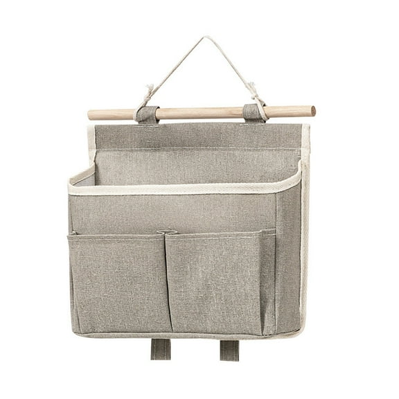 Wall Mounted Hanging Storage Bag - Cotton Linen, Multi-Compartment & Foldable - for Dormitory, Bedside & Organizing