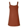 thumbnail image 4 of Manxivoo Womens Summer Dresses Women Soild Pinafore Square Apron Garden Work Pinafore Dress Suspender Dress Summer Dresses 2023 Brown, 4 of 5