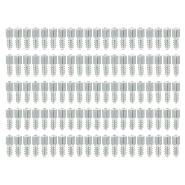 Clavos Para Neumáticos, 100 Piezas Tornillo Para Neumáticos De Nieve Rosca M8 Tornillos Universales Antideslizantes Para Neumáticos De Ruedas Para Cargador Minicargador Tractor Carretilla Elevadora