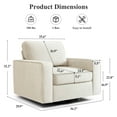 thumbnail image 3 of COOLHUT 360° Swivel Accent Chair Set of 2, 36.2" Wide Accent Chair Armchair, Comfy Upholstered Single Sofa Chair for Living Room and Bedroom, White, 3 of 12