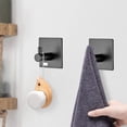 thumbnail image 3 of 4 Piezas Gancho Adhesivo 3M, Pared de Baño, Gancho para Toalla de Cocina, Colgador de Cuadros Sin Taladrar, Gancho Autoadhesivo de Acero Inoxidable, Negro, 3 of 5