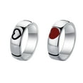 thumbnail image 2 of Jiaroswwei 1 Pair Couple Rings Contrast Color Temperament Valentine Gifts Cute Good Friend Heart-shaped Finger Ring for Anniversary, 2 of 8