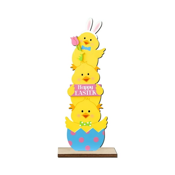 ViLaViDe 7"H Easter Wooden Tabletop Fireplace Decor Standing Sign Decor For Home Or Yard