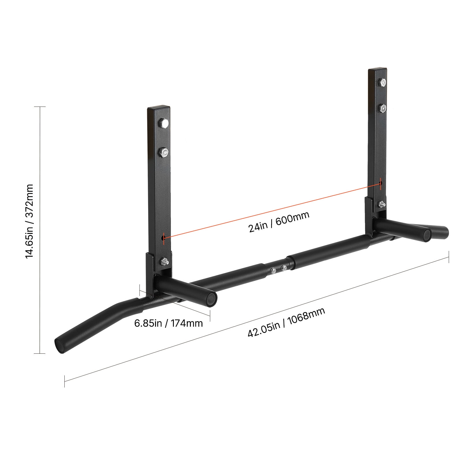 VEVOR Joist Mount Pull Up Bar, Ceiling Mounted Chin Up Bar for Home Gym, Multi-Grip Pull Ups, 42 in Width Multifunctional Training Station, Heavy Duty Steel Upper Body Workout Bars, 440 lbs Capacity
