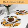 thumbnail image 5 of Orange Geometric Round 13 Inch Placemats Set of 2, Modern Abstract Lines Textured HeatResistant Non Slip Place Mats for Dining Table, Wipeable Braided Kitchen Table Mats for Housewarming, 5 of 9
