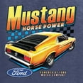 thumbnail image 6 of Wild Bobby, Ford Yellow Mustang Horsepower Cars and Trucks Men Graphic Tee, Vintage Heather Navy, 5X-Large, 6 of 6