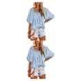 thumbnail image 2 of Blusa informal Qarigey para mujer y niñas con mangas con volantes transpirable básica, 2 of 6