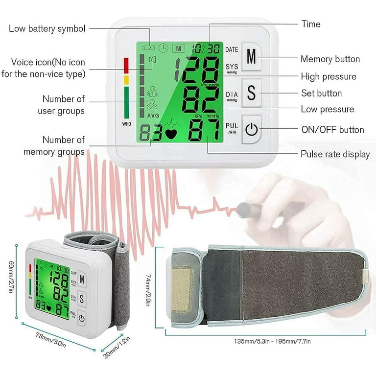  LIFEHOOD Digital Blood Pressure Monitor with Voice Broadcasting  - 22~42cm Automatic Blood Pressure Cuff That Fits Standard to Large Stores  Up to 199 * 2 Readings : Health & Household