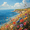 Coastal Wildflower Seaside Landscape, variant on UXIEQU 12x16 Inch Moonlit Meadow Wildflower Canvas Wall Art Rustic Nature Decor
