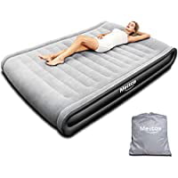 NEW SINGLE INFLATABLE GUEST CAMPING AIR BED MATTRESS BUILT IN PUMP CAMPING 