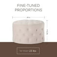 thumbnail image 6 of Maven Lane Marcy Traditional Round Ottoman in Cream Fabric Upholstery, 6 of 7