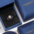 thumbnail image 5 of Gem Stone King 925 Silver and 10K Yellow Gold Peach Morganite and Blue Sapphire and Lab Grown Diamond Engagement Ring for Women | 2.77 Cttw | Oval 9X7MM | October Birthstone | Size 8, 5 of 6