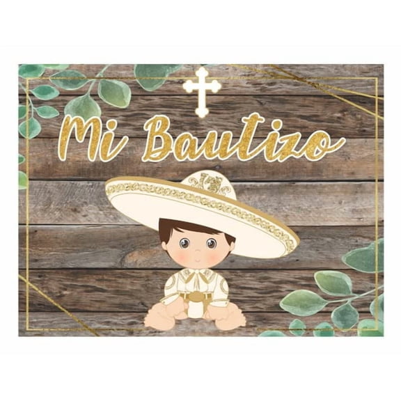 Mi Bautizo Edible Image Cake Topper For Quarter Sheet Cake By TNCT