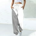 thumbnail image 2 of Women's Elastic High Waist Joggers Baggy Pants Color Block Drawstring Casual Sweatpants With Pockets (XXL, Gray), 2 of 5