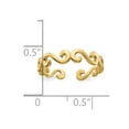 thumbnail image 2 of Solid 10k Yellow Gold Art Deco Swirl Adjustable toe ring 4mm Wide toe ring for Women -, 2 of 2
