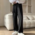 thumbnail image 5 of Mlzmgr Pants for Men Loose Fitted Elastic Waist Dress Pants with Pockets Business Casual Straight Leg Pants for Men, 5 of 6