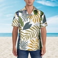 thumbnail image 5 of Three Tropical Leaves Men's 3d Print Casual Button Down Shirts, Novelty Hawaiian Short Sleeves M, 5 of 8