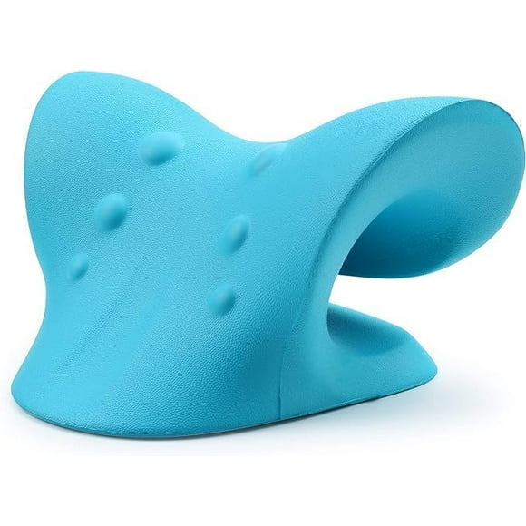 Neck Massager Roller Neck Stretcher Posture Corrector Pillow,for TMJ Neck Pain Relief Neck Roller Massager Gadgets for Massage Table (Blue)