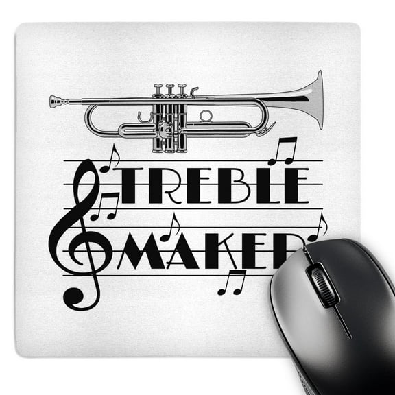 3dRose, Funny trumpet humor, Treble Maker, in musical notation and staff., MousePad