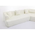 thumbnail image 4 of BSHTI Modern Minimalist Style Adult Sofa,Salon Upholstered Sleeper Sofa,2 PC Free Combination,Round Fiber Fabric,Anti-Wrinkle Fabric,Creamy-White, 4 of 25