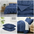 thumbnail image 3 of Southshore Fine Living, Inc. Pinch Pleated Pintuck Duvet Cover Twin Bedding Set, Dark Blue, 3 of 9