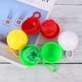 thumbnail image 3 of Himition 4 Pcs Disposable Ball Poncho Unisex Easy Carry Keyring Ball Raincoat Rain Poncho Rainwear Keyring Ball Practical (White, Yellow, Red, Green), 3 of 5