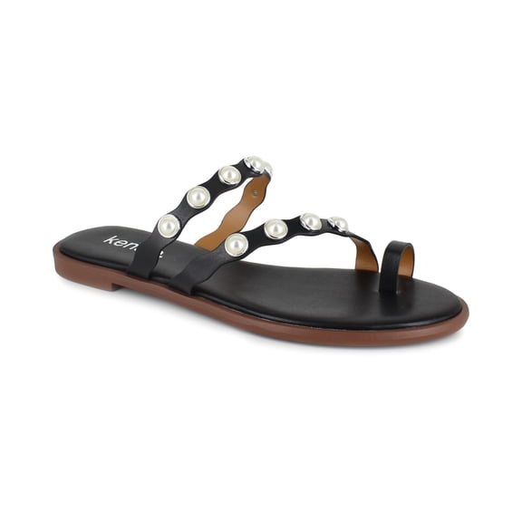 kensie kensie Womens Maltese Flat Sa Black 6.5M