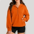 thumbnail image 3 of Timegard Half Zip Pullover Women Long Sleeve Sweatshirts Hoodies Fall Casual Loose Tops with Pockets, 3 of 7