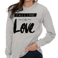 thumbnail image 3 of Falling in Love Romantic Cute Trendy Women's Long Sleeve T Shirt Brisco Brands S, 3 of 5