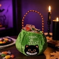 thumbnail image 4 of KKOUHVY Halloween Candy Bags, Velvet Trick or Treat Bags, Halloween Pumpkin Witch Buckets for Candies Kids Costume Party Favors Supplies, Green, 4 of 8